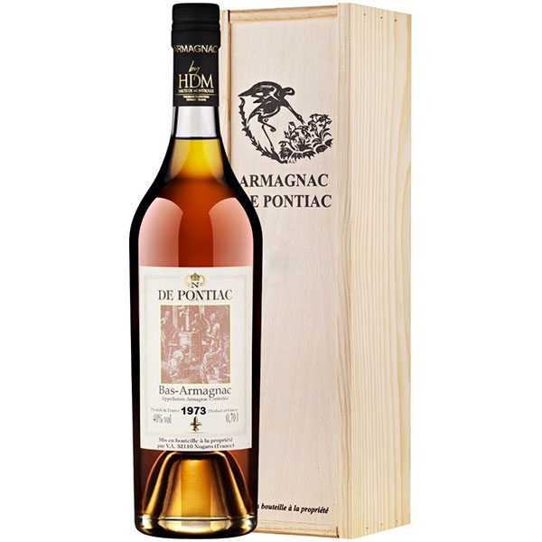 Арманьяк De Pontiac Bas-Armagnac in wooden box 1973 0,7 л фото