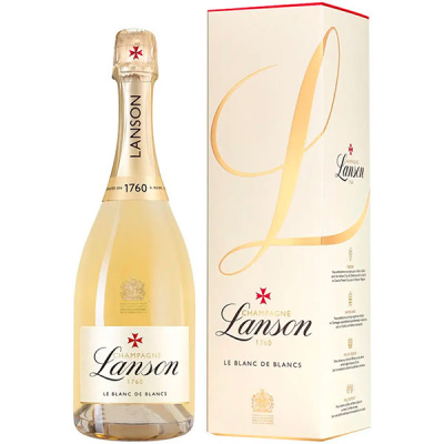 Шампанское Белое Брют Lanson Le Blanc de Blancs Brut Champagne in gift box 0,75 л фото