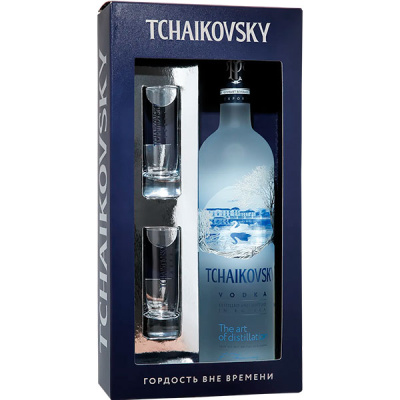 Водка Tchaikovsky with two shots in gift box 0,7 л фото