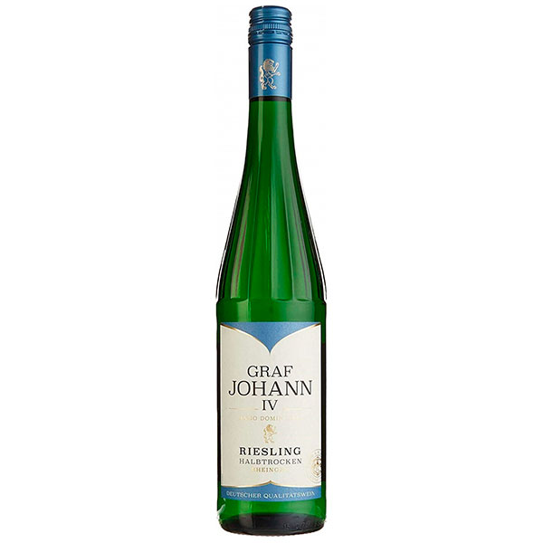 Вино Белое Полусухое Graf Johann IV Riesling Halbtrocken Rheingau 2021 0,75 л фото