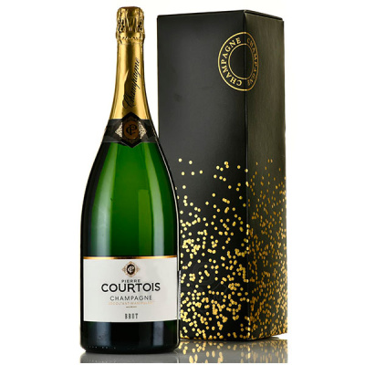 Вино игристое Pierre Сourtois Brut Champagne in gift box 1,5 л фото