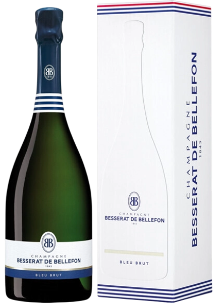 Вино игристое Besserat de Bellefon Bleu Brut Champagne in gift box 0,75 л фото