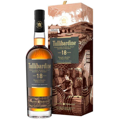Виски Tullibardine 18 Years Old Single Malt Highland in gift box 0,7 л фото