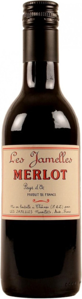 Вино Красное Сухое Les Jamelles Merlot Pays d'Oc 2022 0,25 л фото