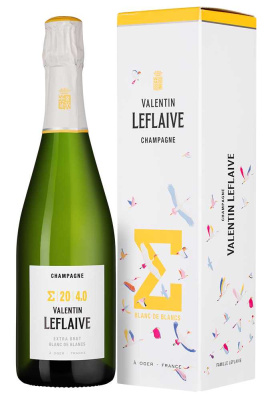 Вино игристое Белое Экстра Брют Valentin Leflaive Sigma Blanc de Blancs Extra Brut Champagne in gift box 2020 0,75 л фото