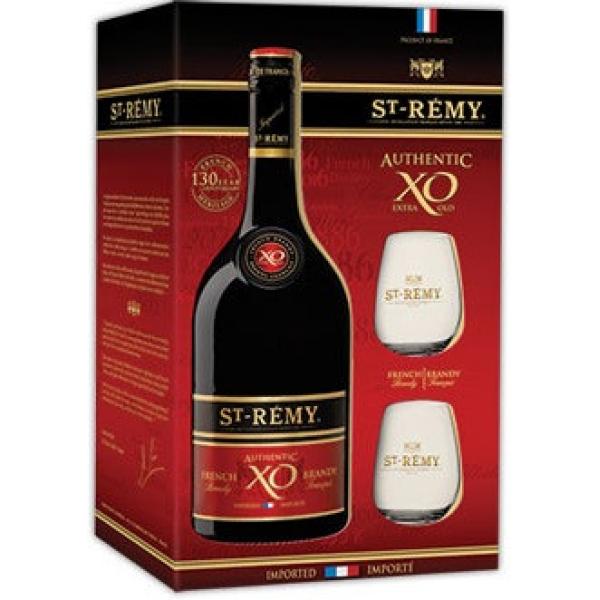 Бренди Saint-Remy Authentic XO with two glasses in gift box 0,7 л фото