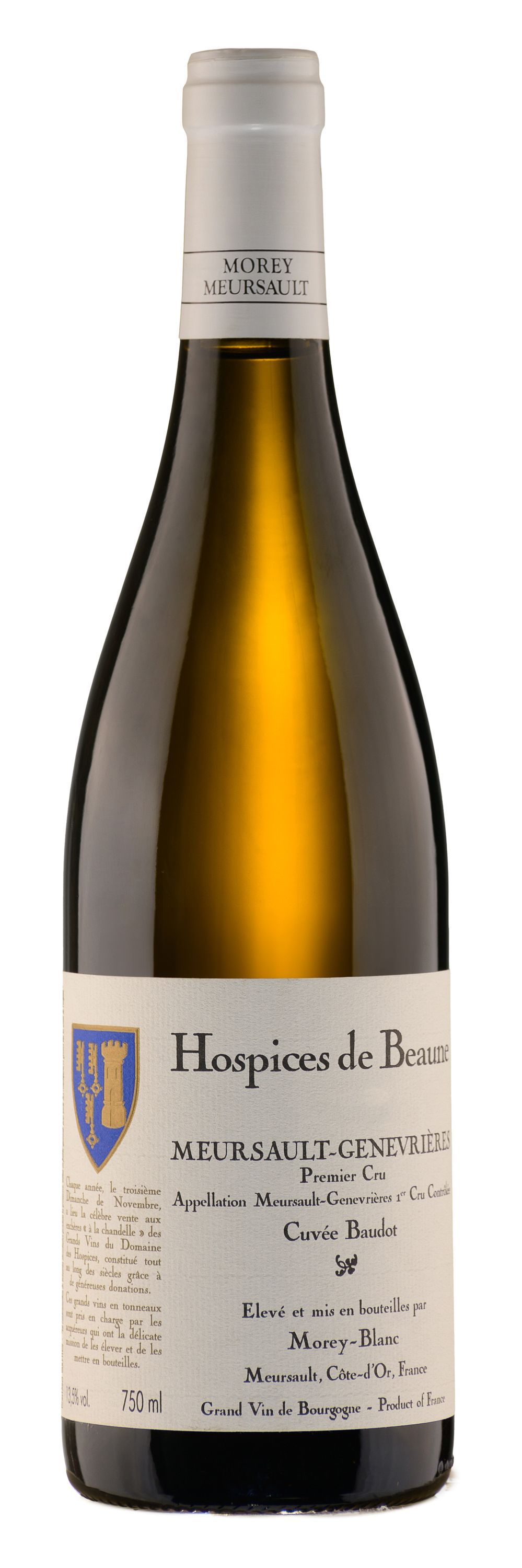 Вино Белое Сухое Morey-Blanc Hospices de Beaune Meursault-Genevrieres 1-er Cru Cuvee Baudot 2017 0,75 л фото