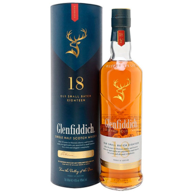 Виски Glenfiddich 18 Years Old Single Malt Speyside in tube 0,70 л фото