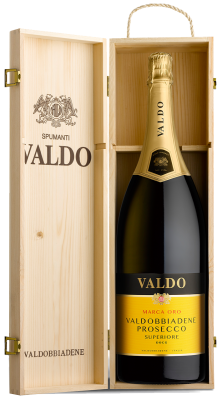 Вино игристое Вальдо Марка Оро Вальдоббьядене Просекко Супериоре в дер. кор. 2023 Белое Брют 11% 3 л фото