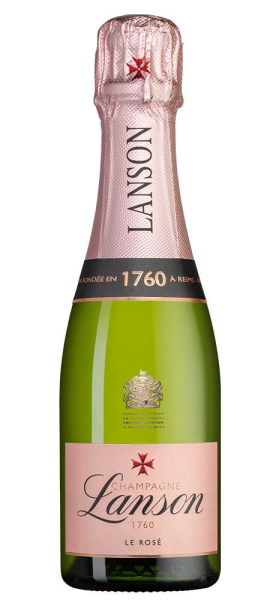 Вино игристое Розовое Брют Lanson Le Rose Brut Champagne 2018 0,2 л фото