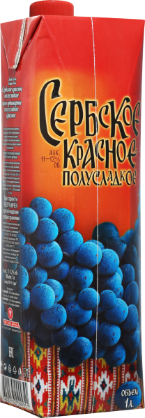 Вино Красное Полусладкое Vino Zupa Serbskoye Krasnoye 1 л фото