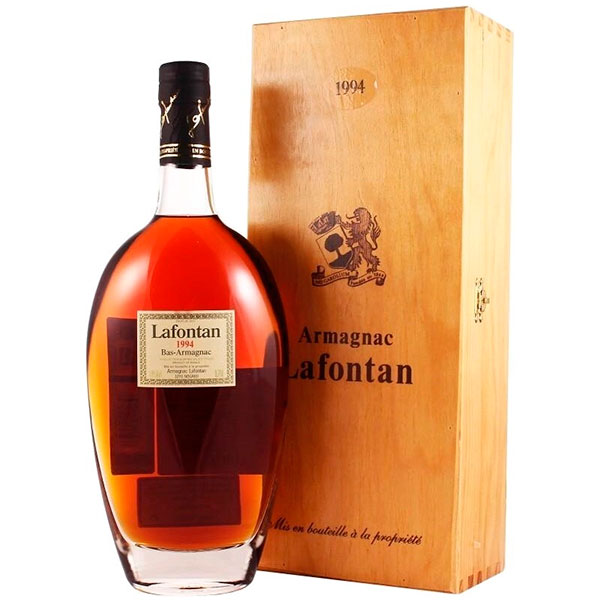 Арманьяк Lafontan Millesime Bas-Armagnac in wooden box 1994 0,7 л фото