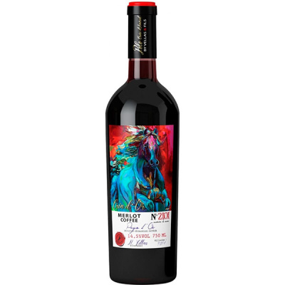 Вино Красное Полусухое Crin d'Or № 2101 Merlot Coffee Pays d'Oc 2021 0,75 л фото