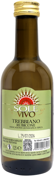Вино Белое Сухое Caldirola Sole Vivo Trebbiano Rubicone 2023 0,25 л фото