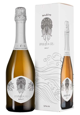 Вино игристое Белое Брют Medusa Brut in gift box 2024 0,75 л фото