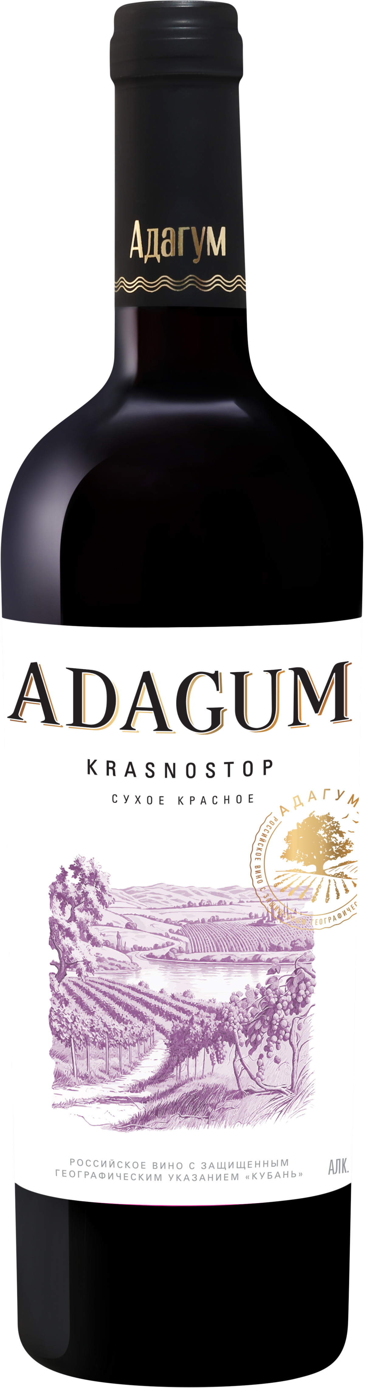 Вино Красное Сухое Adagum Krаsnostop Kuban 0,75 л фото