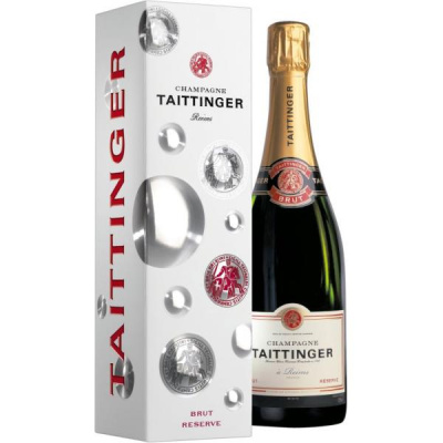 Вино игристое Белое Брют Taittinger Reserve Brut Champagne in gift box 0,75 л фото