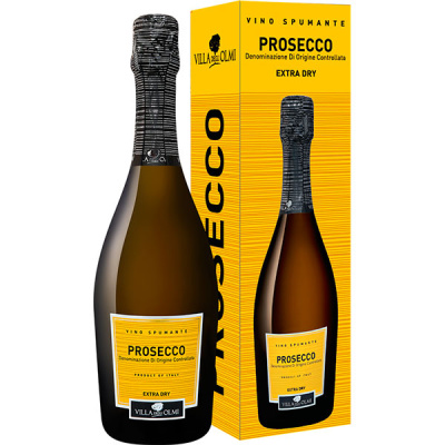 Вино игристое Белое Сухое Villa degli Olmi Prosecco Extra Dry in gift box 0,75 л фото