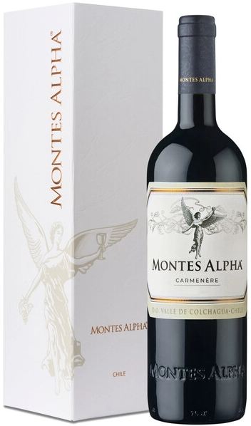 Вино Красное Сухое Montes Alpha Carmenere Colchagua Valley in gift box 2022 0,75 л фото