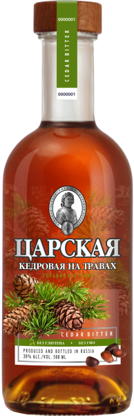 Настойка Царская Кедровая На Травах со стаканом 38% 0,5 л фото