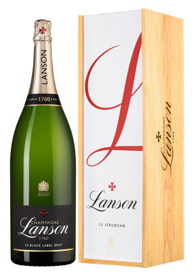 Вино игристое Белое Брют Lanson Le Black Creation Brut Champagne in wooden box 2014 3 л фото