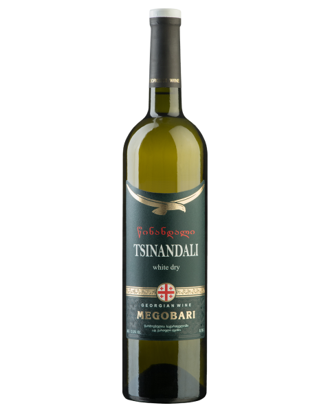 Вино Мегобари Цинандали 2021 белое сухое 12% 0,75 л фото