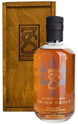 Виски Seven Seals Zodiac The Age of Aquarius Peated Single Malt in wooden box 0,5 л фото