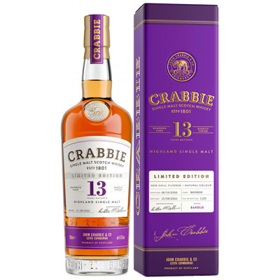 Виски Crabbie 13 Years Old Barolo Single Malt Highland in gift box 0,70 л фото