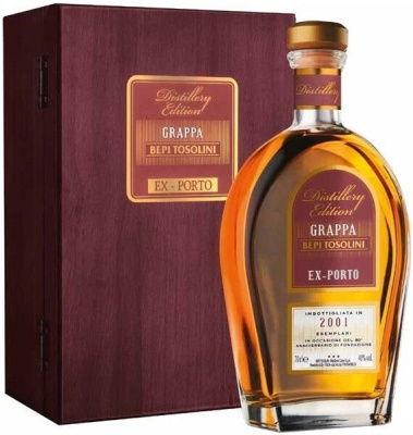 Граппа Bepi Tosolini Ex-Porto Barrique in wooden box 2001 0,7 л фото