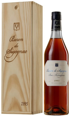 Арманьяк Baron de Sigognac Bas-Armagnac in wooden box 1995 0,7 л фото