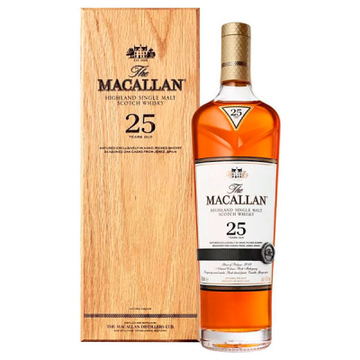 Виски The Macallan 25 Year Old Single Malt Speyside in wooden box 0,7 л фото