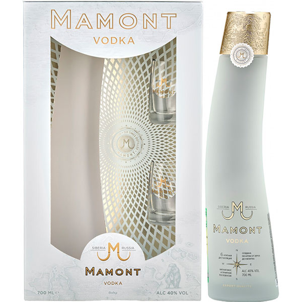 Водка Mamont with 2 glasses in gift box 0,7 л фото