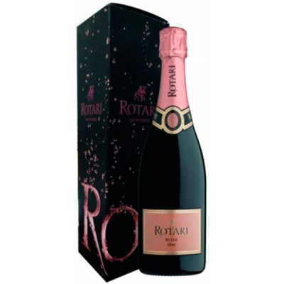Вино игристое Розовое Брют Rotari Rose Brut Trento in gift box 2017 0,75 л фото