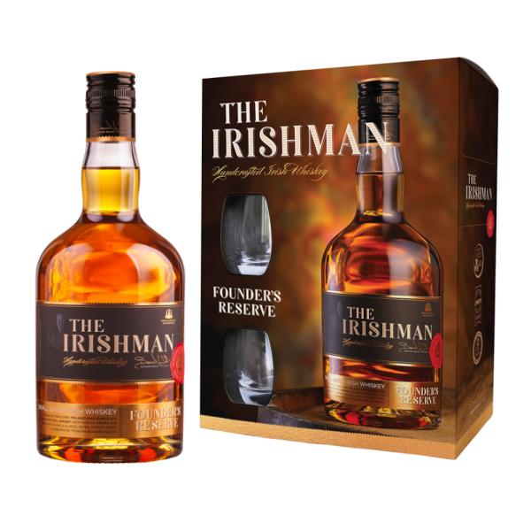 Виски The Irishman Founder's Reserve with two glasses in gift box 0,70 л фото