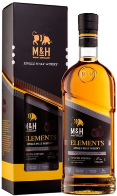 Виски M&H Elements Pomegranate Wine Single Malt in gift box 0,7 л фото