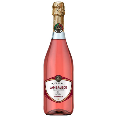 Вино игристое Розовое Полусладкое Chiarli Poderi Alti Lambrusco dell'Emilia Rosato 2020 0,75 л фото