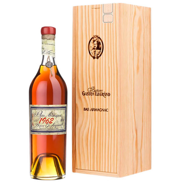 Арманьяк Baron G. Legrand Bas Armagnac in wooden box 1962 0,70 л фото