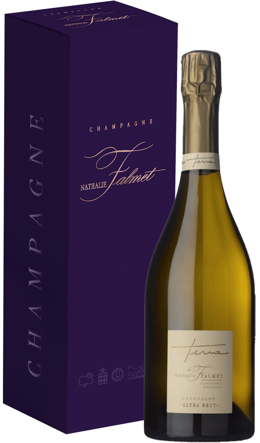 Вино игристое Nathalie Falmet Terra de Nathalie Falmet Champagne in gift box 0,75 л фото