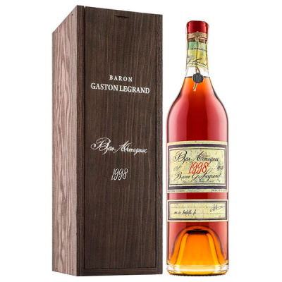Арманьяк Baron G. Legrand Bas-Armagnac in wooden box 1998 0,70 л фото