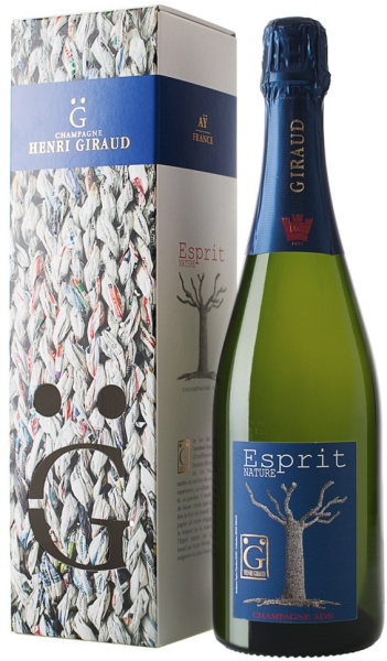 Вино игристое Белое Брют Henri Giraud Esprit Nature Brut Champagne in gift box 0,75 л фото