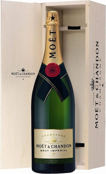Вино игристое Белое Брют Moet & Chandon Imperial Brut Champagne in wooden box 3 л фото