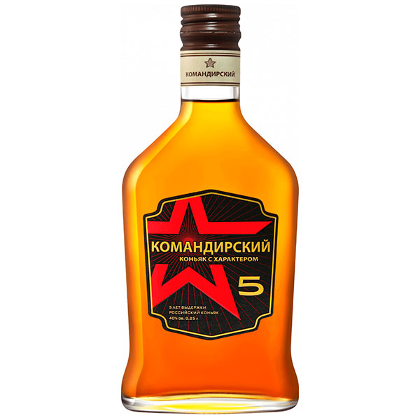 Бренди Komandirskiy 5 Years Old 0,25 л фото