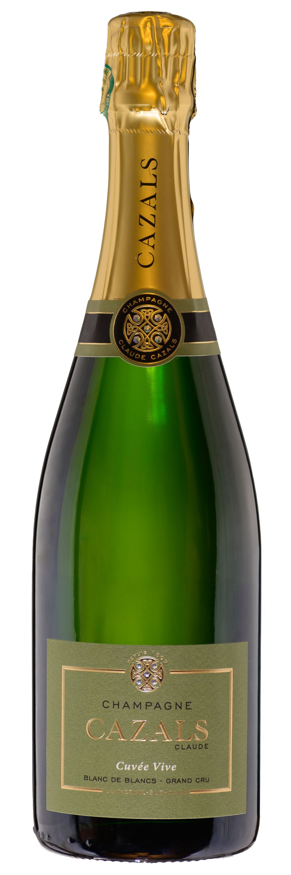 Шампанское Белое Брют Claude Cazals Blanc de Blancs Grand Cru Extra Brut Champagne 2020 0,75 л фото