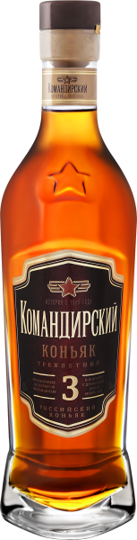 Бренди КВКЗ Командирский 3 года 40% 0,5 л фото