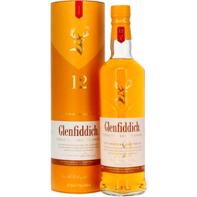 Виски Glenfiddich 12 Years Old American Oak Single Malt Speyside in tube 0,7 л фото