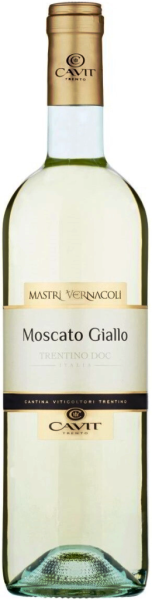 Вино Белое Полусухое Cavit Mastri Vernacoli Moscato Giallo Trentino 2024 0,75 л фото