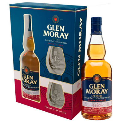 Виски Glen Moray Elgin Classic Singke Malt Speyside with 2 glasses in gift box 0,7 л фото