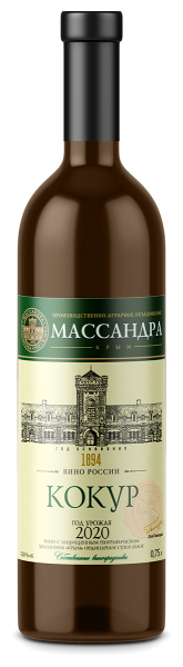 Вино Массандра Кокур 2023 белое сухое 12% 0,75 л фото