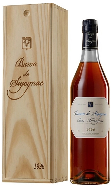 Арманьяк Baron de Sigognac Bas-Armagnac in wooden box 1996 0,7 л фото