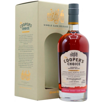 Виски The Cooper's Choice Bunnahabhain Smoking Sherry Beast Oloroso Single Malt Islay in gift box 0,7 л фото